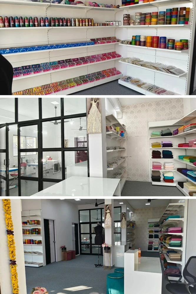 Tailoring materials shop Avadi Chennai - running fabrics threads laces cancan beads scissors blouse piece lining material tailoring accessories supermarket
